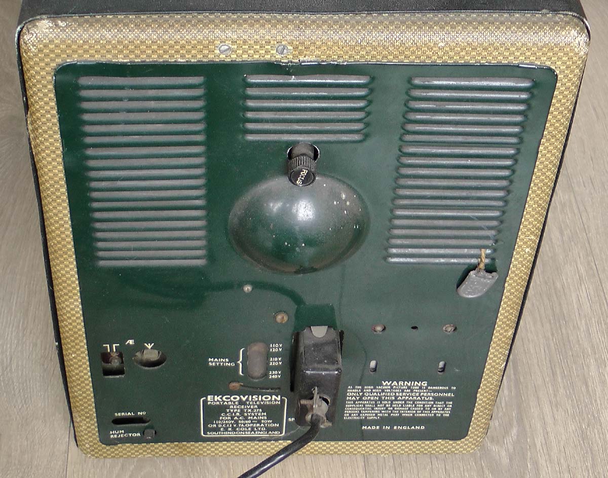 Ekco TX275 portable tube television 50's vintage black and white